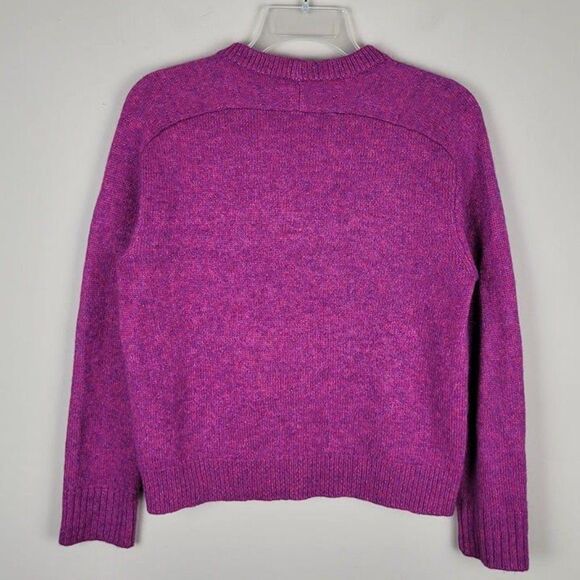J. Crew Size S Relaxed Saddle Sleeve Crewneck Sweater Merino Alpaca Fuchsia - Picture 4 of 11